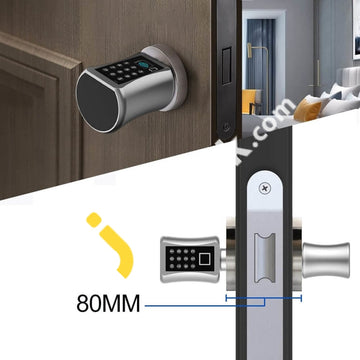 Elinksmart Fingerprint Door Lock Brushed Stainless Steel Security With Keyboard Codes & Key -